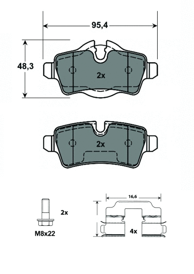 Brake Pad Set, disc brake (MT579)
