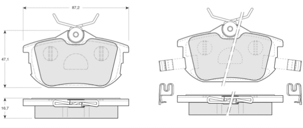 Brake Pad Set, disc brake (MT519)