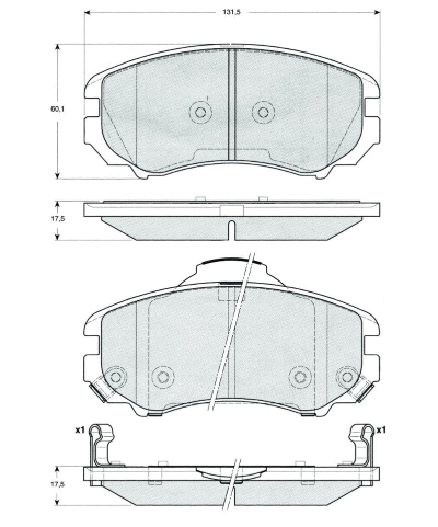 Brake Pad Set, disc brake (MT553)