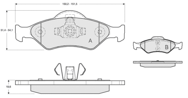 Brake Pad Set, disc brake (MT670)