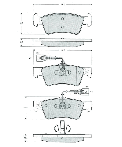 Brake Pad Set, disc brake (MT580)