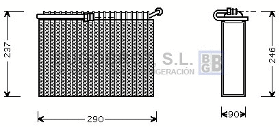 Evaporator, air conditioning (70-ALV022)