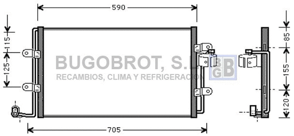 Condenser, air conditioning (62-VW5176)