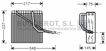 Evaporator, air conditioning (70-VWV055)