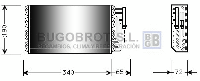 Evaporator, air conditioning (70-OLV088)
