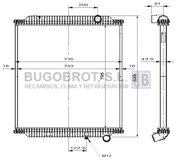 Radiator, engine cooling (40-VO0001)