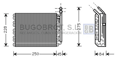 Evaporator, air conditioning (70-OLV097)