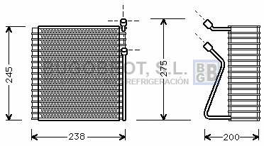 Evaporator, air conditioning (70-VOV091)