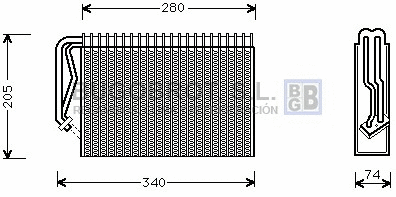 Evaporator, air conditioning (70-OLV289)