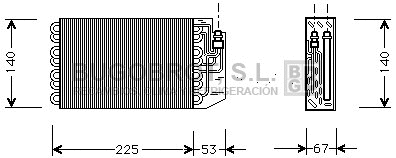 Evaporator, air conditioning (70-MSV029)