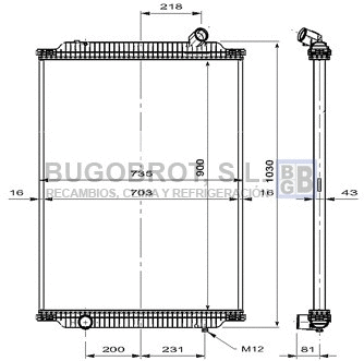 Radiator, engine cooling (40-RE0007)