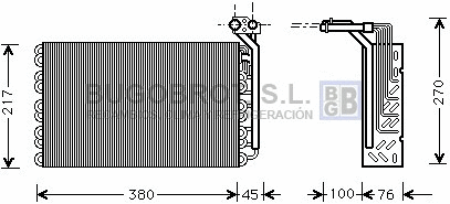 Evaporator, air conditioning (70-PEV010)