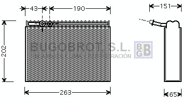 Evaporator, air conditioning (70-PEV062)