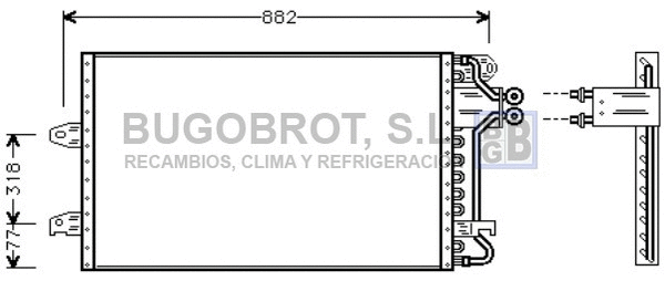 Condenser, air conditioning (62-VW5140)