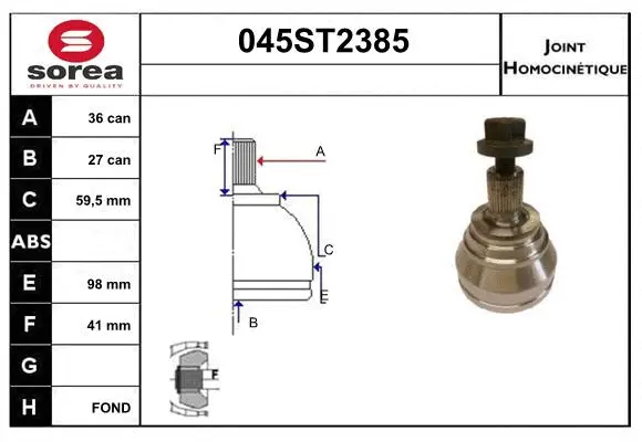 Joint Kit, drive shaft (045ST2385)