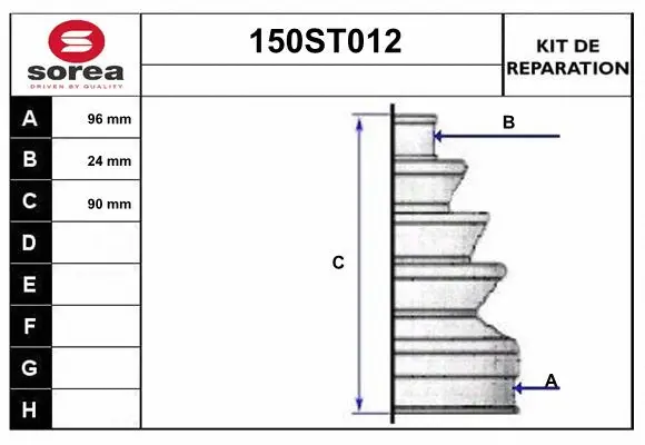 Bellow Kit, drive shaft (150ST012)