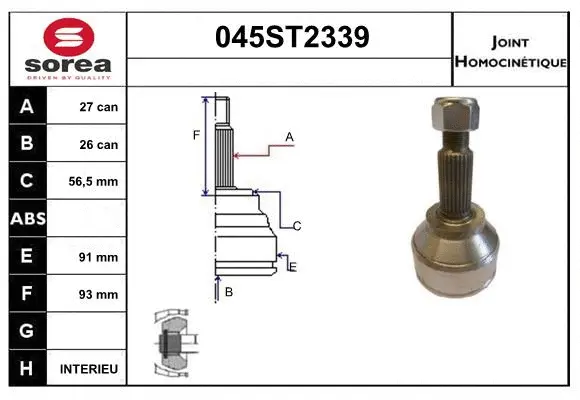 Joint Kit, drive shaft (045ST2339)
