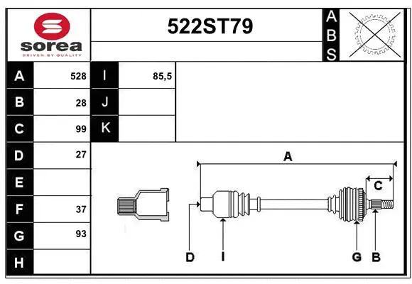 Drive Shaft (522ST79)