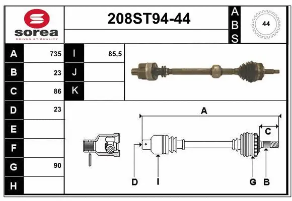 Drive Shaft (208ST94-44)