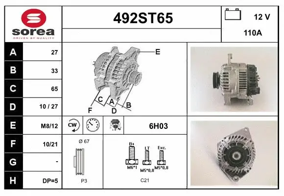 Alternator (492ST65)