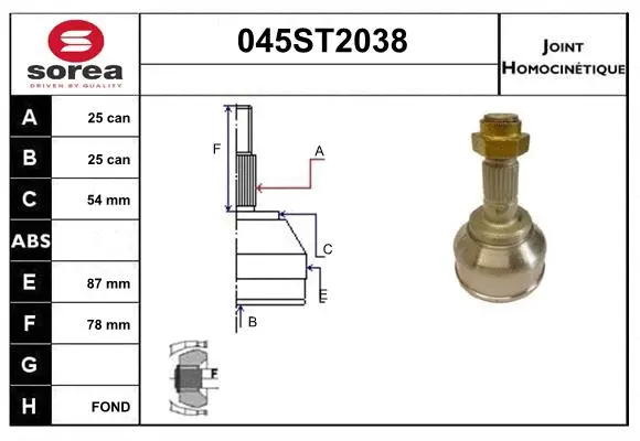 Joint Kit, drive shaft (045ST2038)