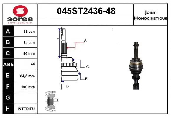 Joint Kit, drive shaft (045ST2436-48)