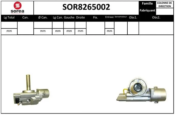 Steering Column (SOR8265002)