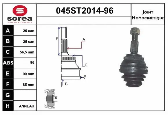 Joint Kit, drive shaft (045ST2014-96)