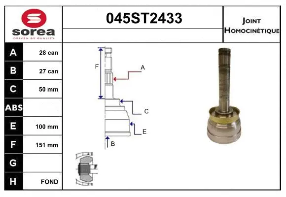 Joint Kit, drive shaft (045ST2433)