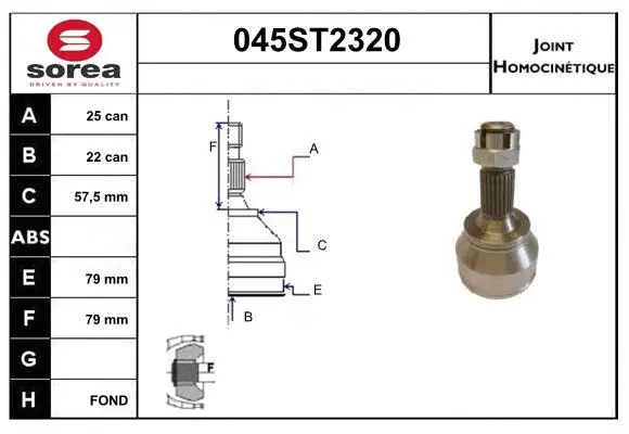 Joint Kit, drive shaft (045ST2320)