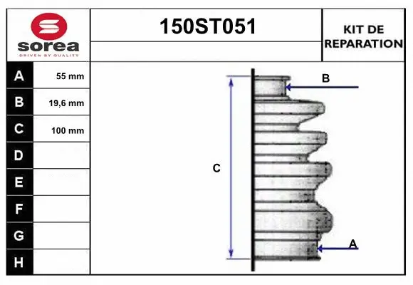 Bellow Kit, drive shaft (150ST051)
