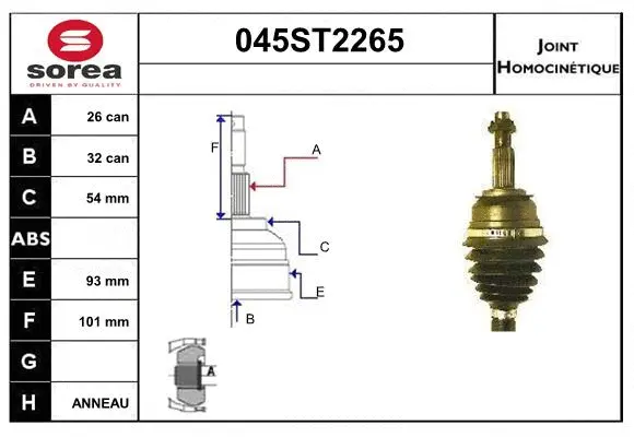 Joint Kit, drive shaft (045ST2265)