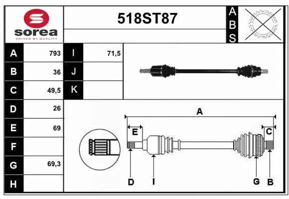 Drive Shaft (518ST87)