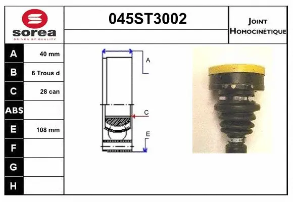 Joint Kit, drive shaft (045ST3002)