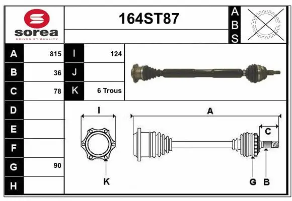 Drive Shaft (164ST87)