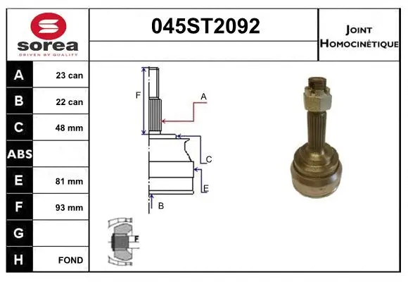 Joint Kit, drive shaft (045ST2092)