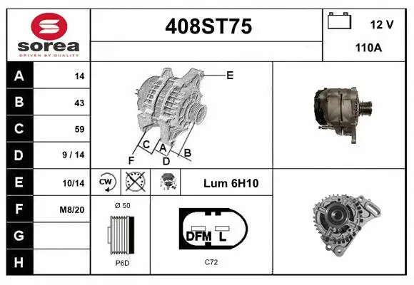 Alternator (408ST75)