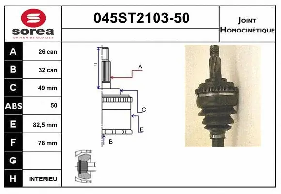 Joint Kit, drive shaft (045ST2103-50)