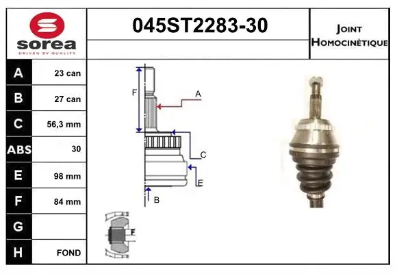 Joint Kit, drive shaft (045ST2283-30)