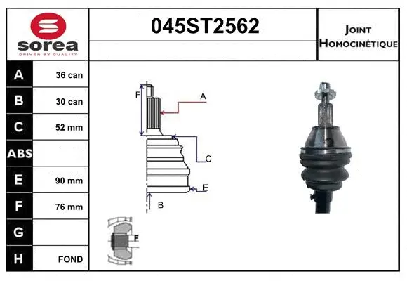 Joint Kit, drive shaft (045ST2562)