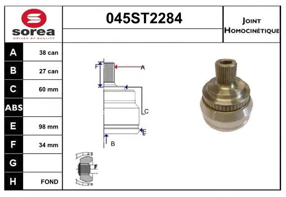 Joint Kit, drive shaft (045ST2284)
