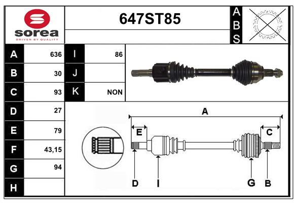 Drive Shaft (647ST85)