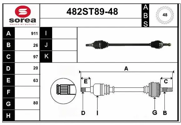 Drive Shaft (482ST89-48)