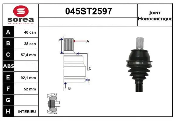 Joint Kit, drive shaft (045ST2597)