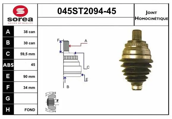 Joint Kit, drive shaft (045ST2094-45)