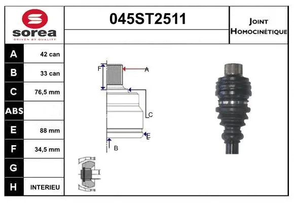 Joint Kit, drive shaft (045ST2511)