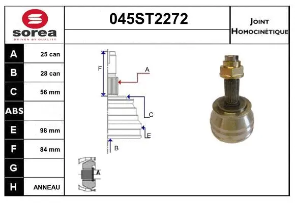 Joint Kit, drive shaft (045ST2272)
