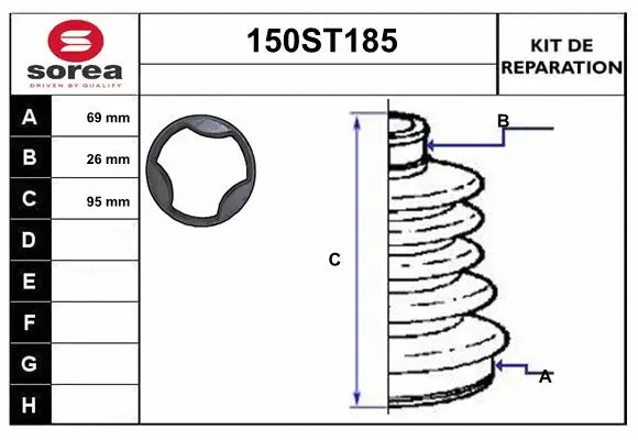 Bellow Kit, drive shaft (150ST185)