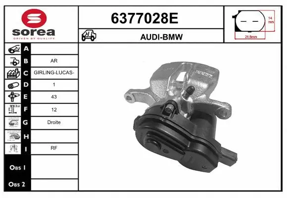 Brake Caliper (6377028E)