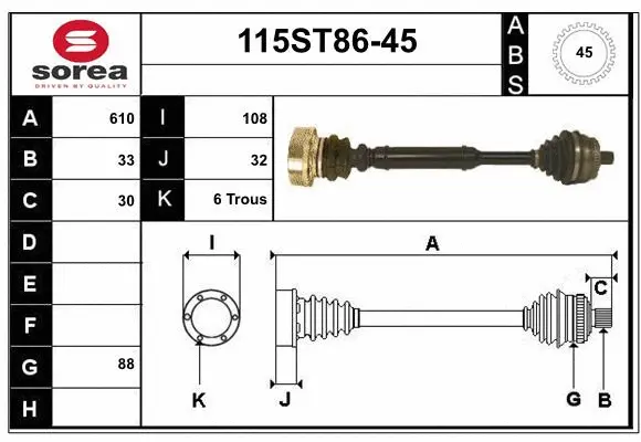 Drive Shaft (115ST86-45)